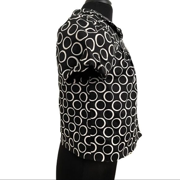 NY Collection Crop Circle Print Blazer Sz S - Picture 3 of 11